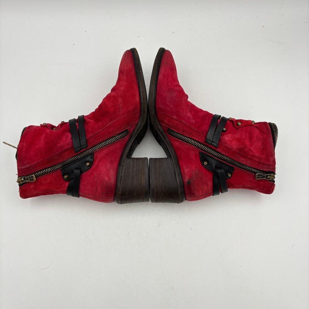 A.S.98 Hercegovina Buckle Zip Studded Suede Boots Women's 39 US 9 - Picture 6 of 14